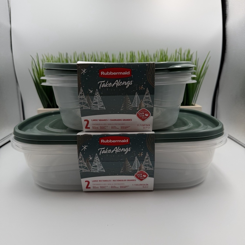Rubbermaid Take Alongs Limited Ed. Green Lid Storage Container Set